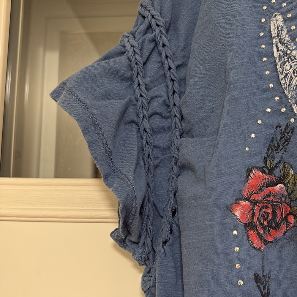 Blue Rhinestone cowboy Top - Picture 4 of 5